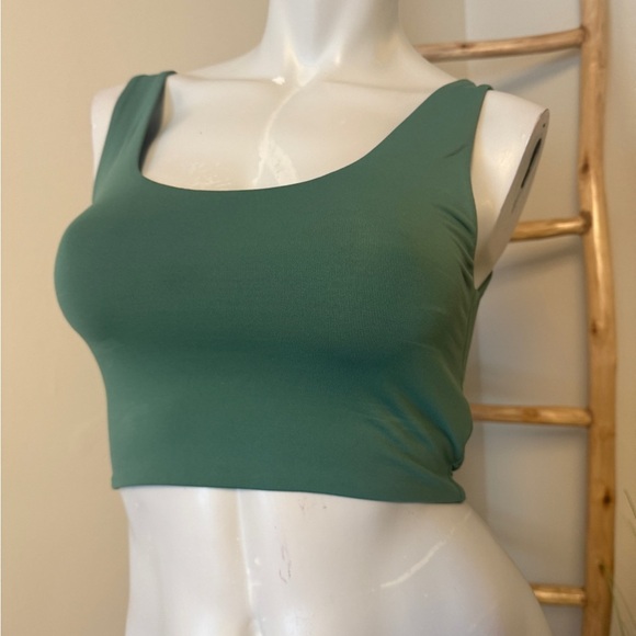 Babaton Sculpt Knit Squareneck Cropped Tank Forest Green Size Small - Picture 4 of 5